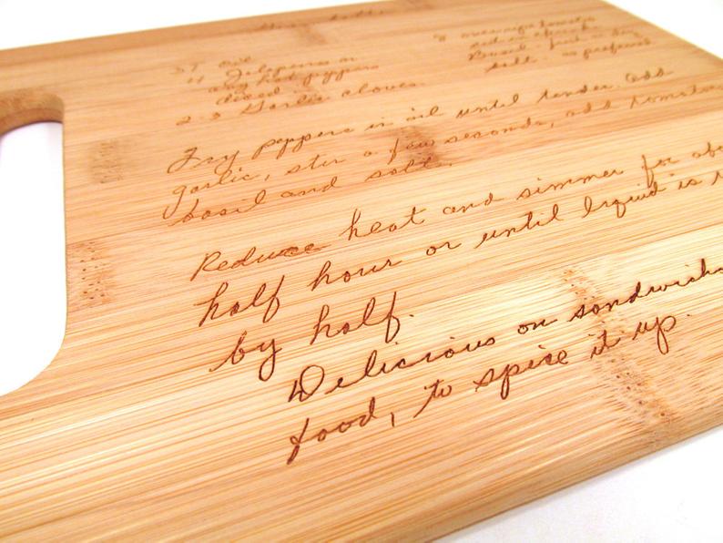 Handwritten Recipe Engraved Cutting Board memoriesforlifesb on Etsy