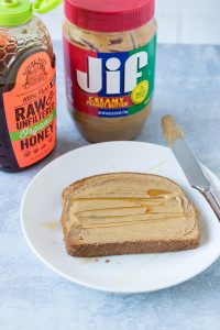Whole Grain Toast with Peanut Butter and Honey