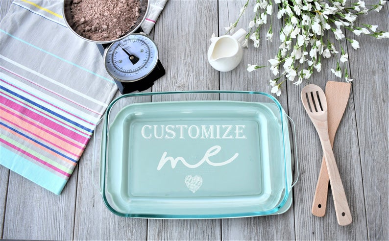 Personalized Pyrex Casserole Dish RusticRouteDesigns on Etsy