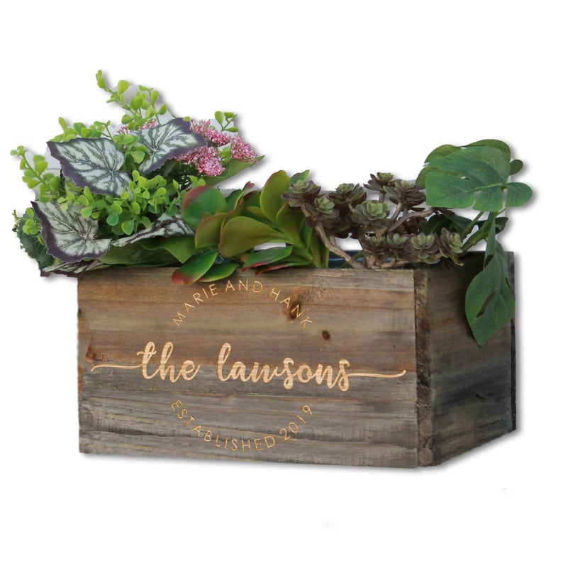 Personalized Wooden Planter Box EngraveOutlet on Etsy