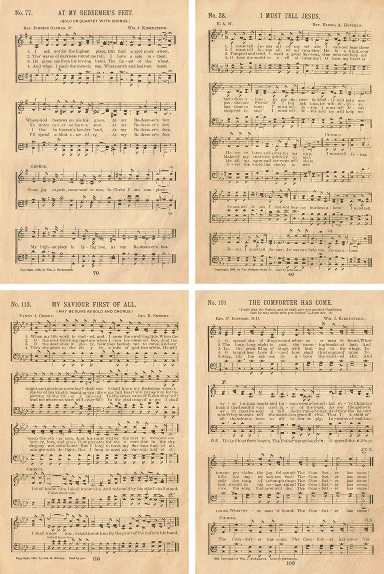 Free Printable Vintage Hymns Sheet Music - Rose Clearfield