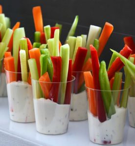 Veggie Cups with Low Fat Herb Dip Archana's Kitchen