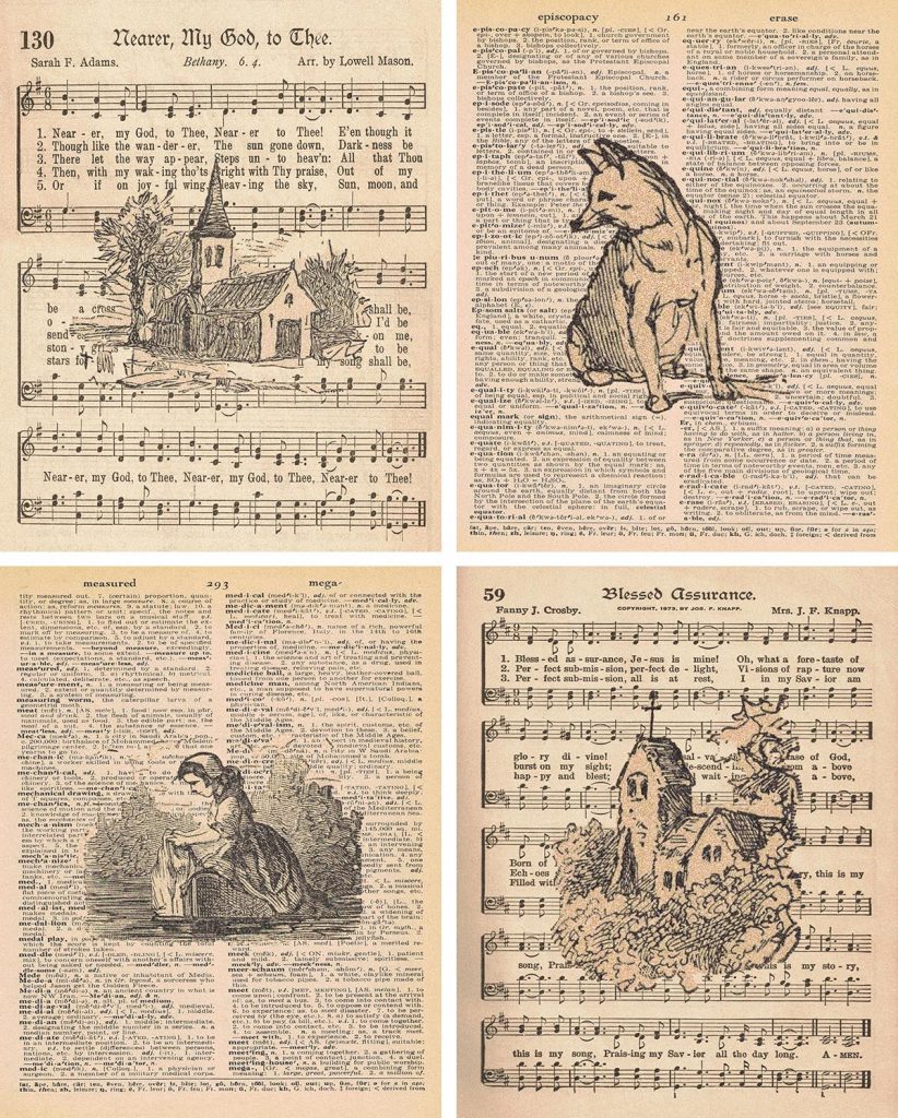 Vintage Book PNG Overlay Samples Collage
