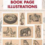 Vintage French Primer Hand-Drawn Book Page Illustrations