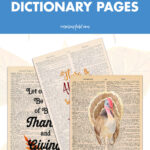 12 Free Printable Thanksgiving Dictionary Pages