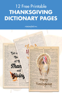 12 Free Printable Thanksgiving Dictionary Pages