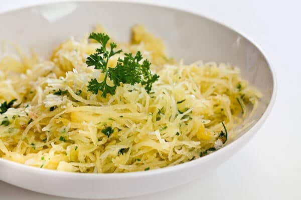 Baked Spaghetti Squash with Garlic and Butter Steamy Kitchen