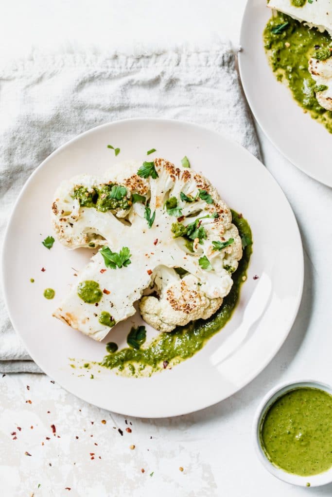 Chimichurri Cauliflower Steaks The Almond Eater