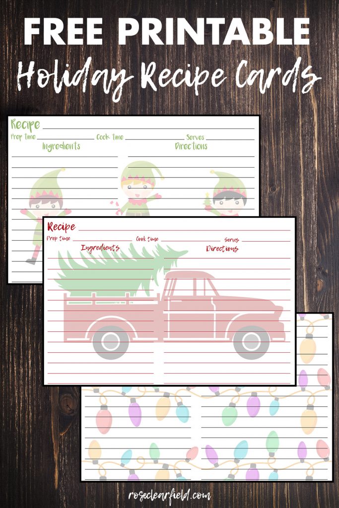 Free Printable Holiday Recipe Cards