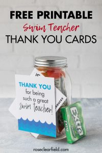 Free Printable Swim Teacher Thank You Cards