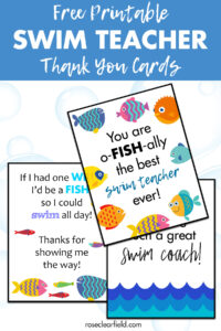 Free Printable Swim Teacher Thank You Cards