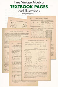 Free Vintage Algebra Textbook Pages and Illustrations