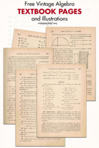 Free Vintage Algebra Textbook Pages and Illustrations