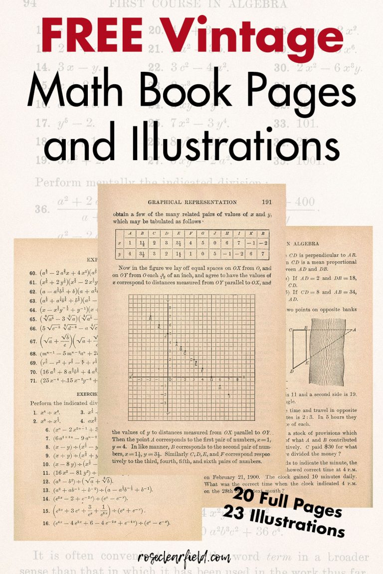 Free Vintage Math Book Pages and Illustrations • Rose Clearfield
