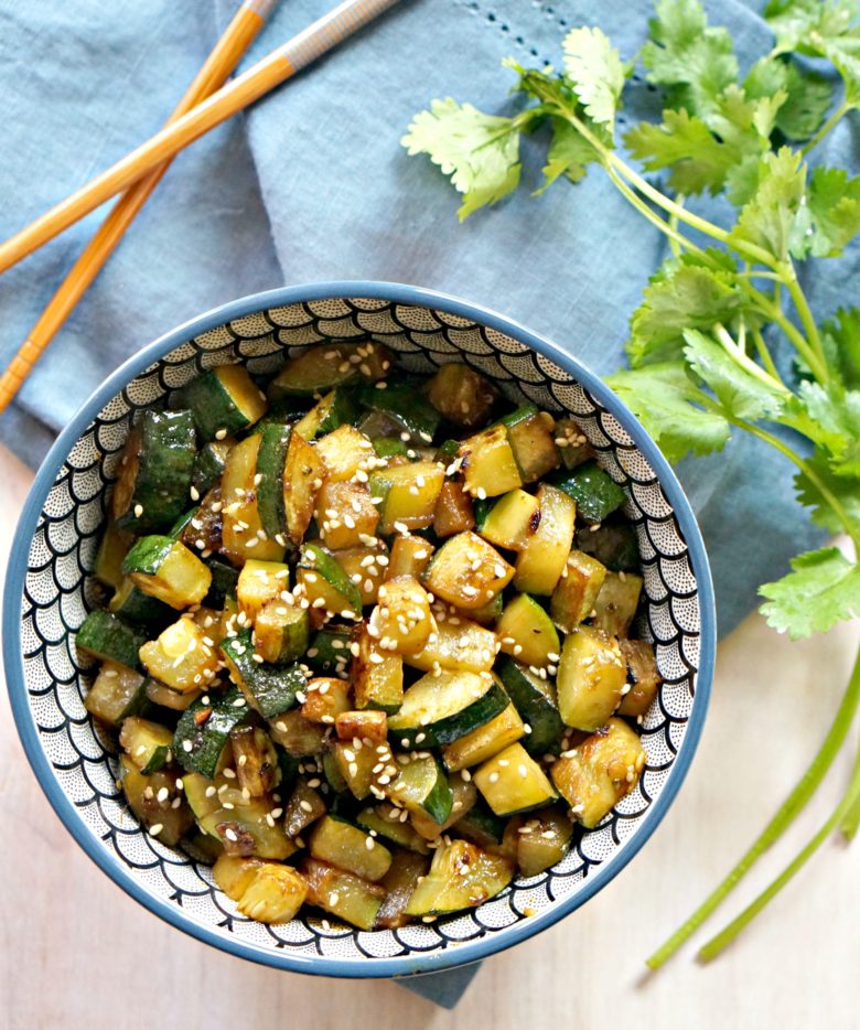 Hibachi Style Sesame Ginger Zucchini Forks and Folly