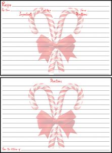 Holiday Recipe Card 4x6 Candy Canes Preview