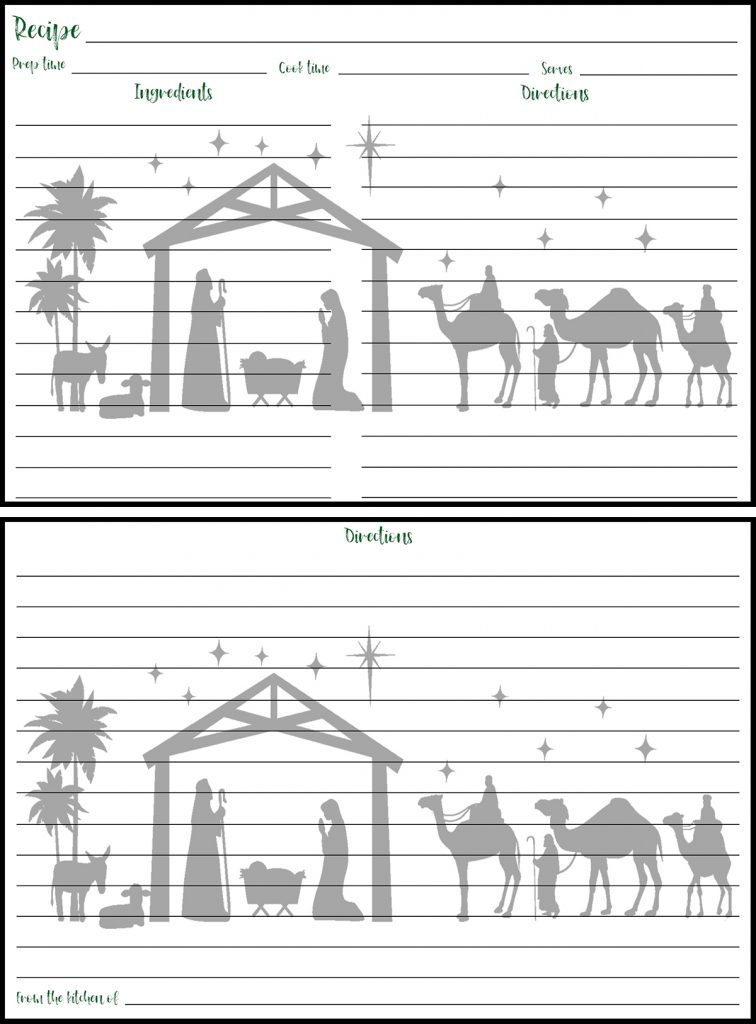 Holiday Recipe Card 4x6 Nativity Silhouette Preview