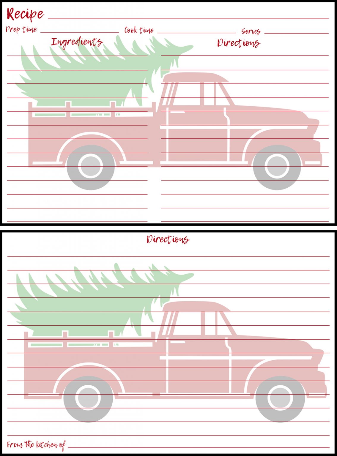 Free Printable Holiday Recipe Cards • Rose Clearfield