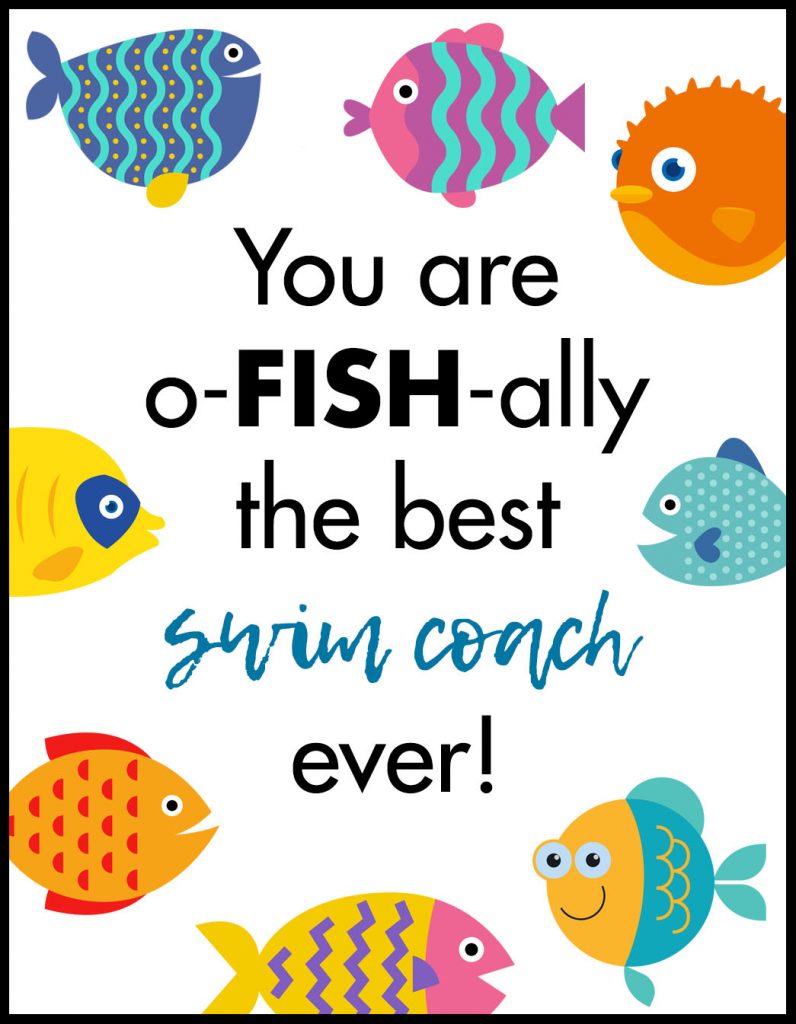 Ofishally Swim Coach A2 Card Flat With Border