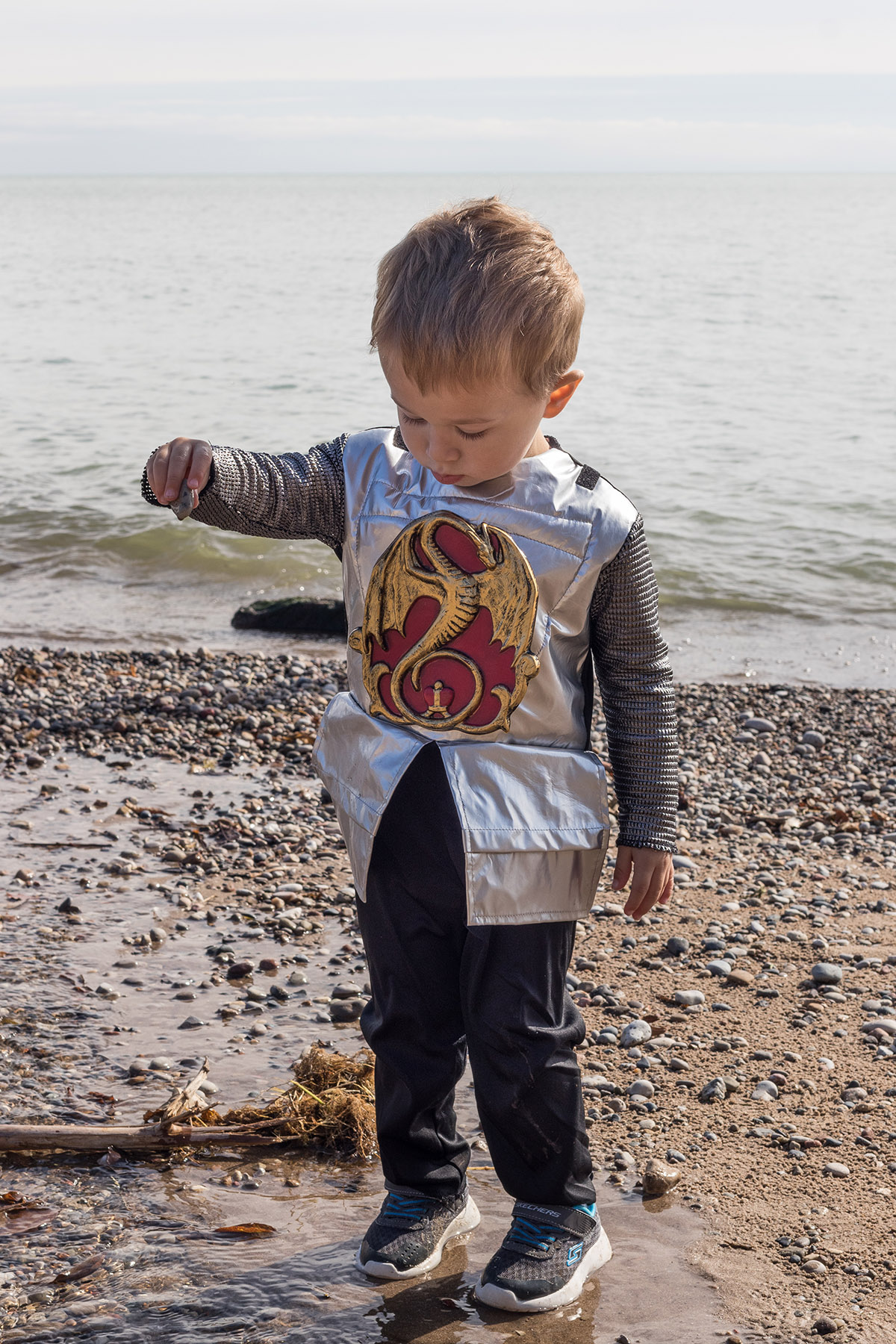 Toddler Throwing Rocks Into the Water