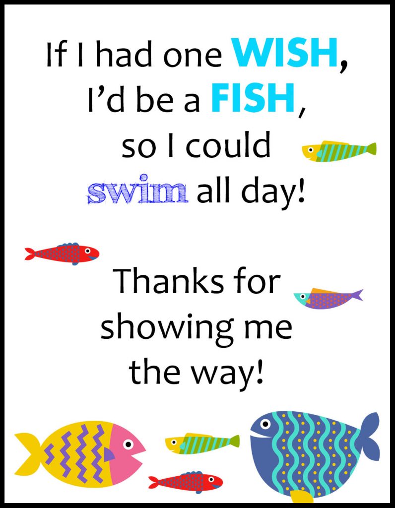 One Wish Swim Teacher Coach A2 Card Flat With Border