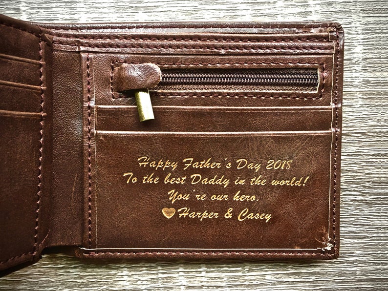 Personalized Men's Leather Wallet SwankyBadger on Etsy