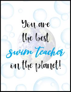 Planet Swim Teacher A2 Card Flat With Border