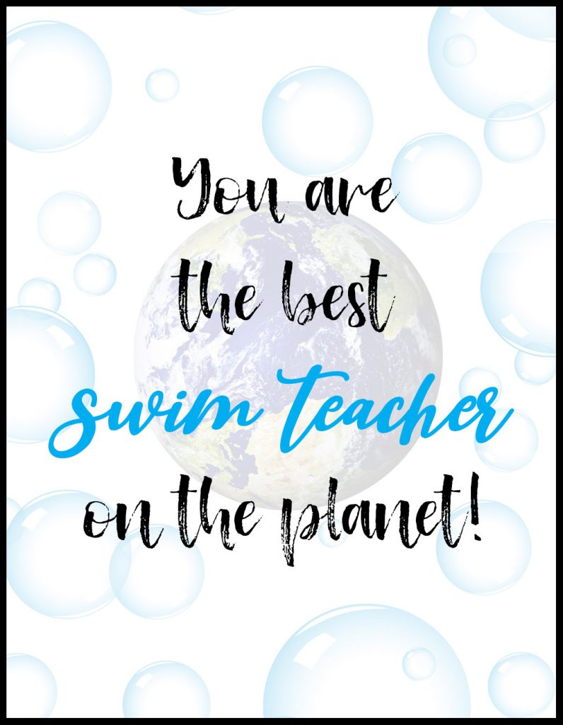 Planet Swim Teacher A2 Card Flat With Border