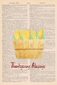 Printable Thanksgiving Dictionary Page Corn in Basket