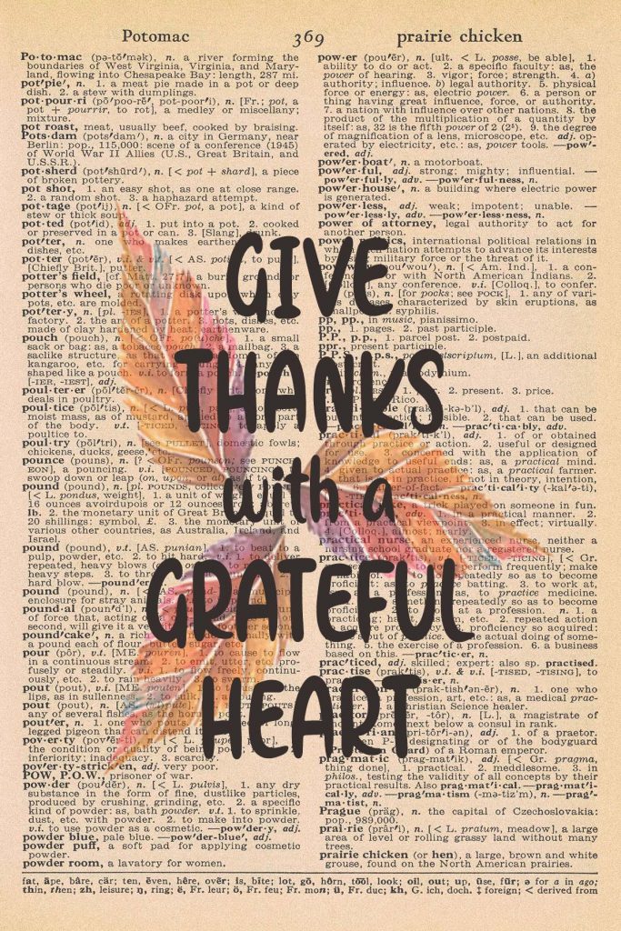 Printable Thanksgiving Dictionary Page Give Thanks with a Grateful Heart