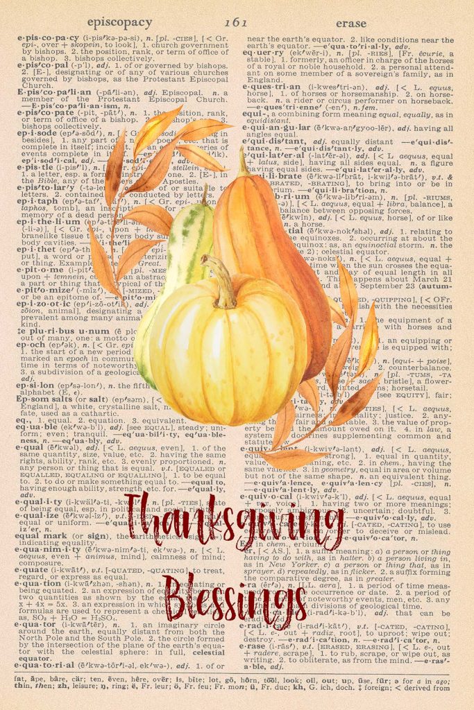 Printable Thanksgiving Dictionary Page Gourds