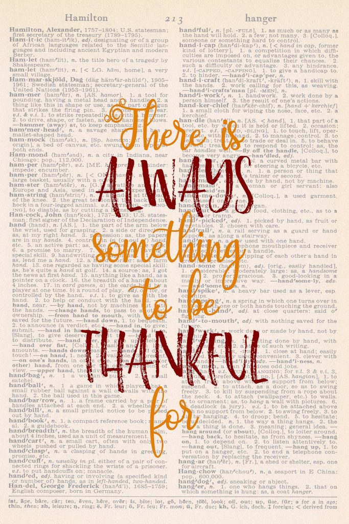 Printable Thanksgiving Dictionary Page There is Always Something to Be Thankful For