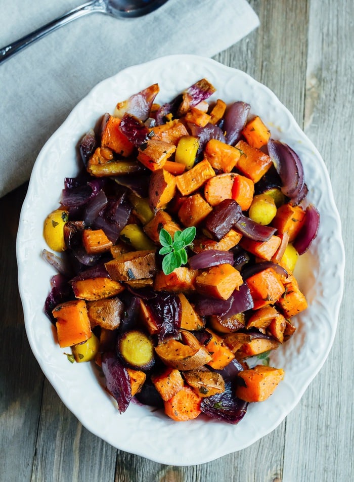 Roasted Root Vegetables Eating Bird Food