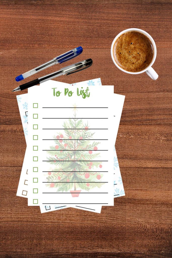 Stack of Printable Holiday To-Do Lists