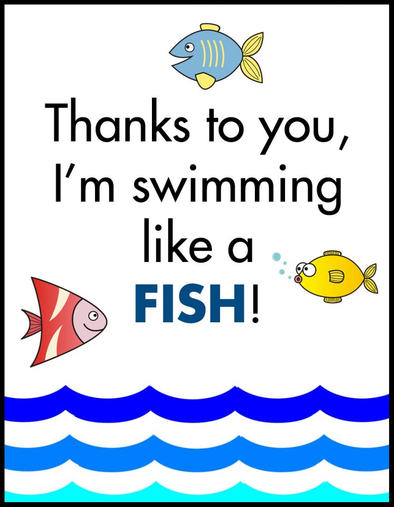 Swimming Like a Fish A2 Card Flat With Border