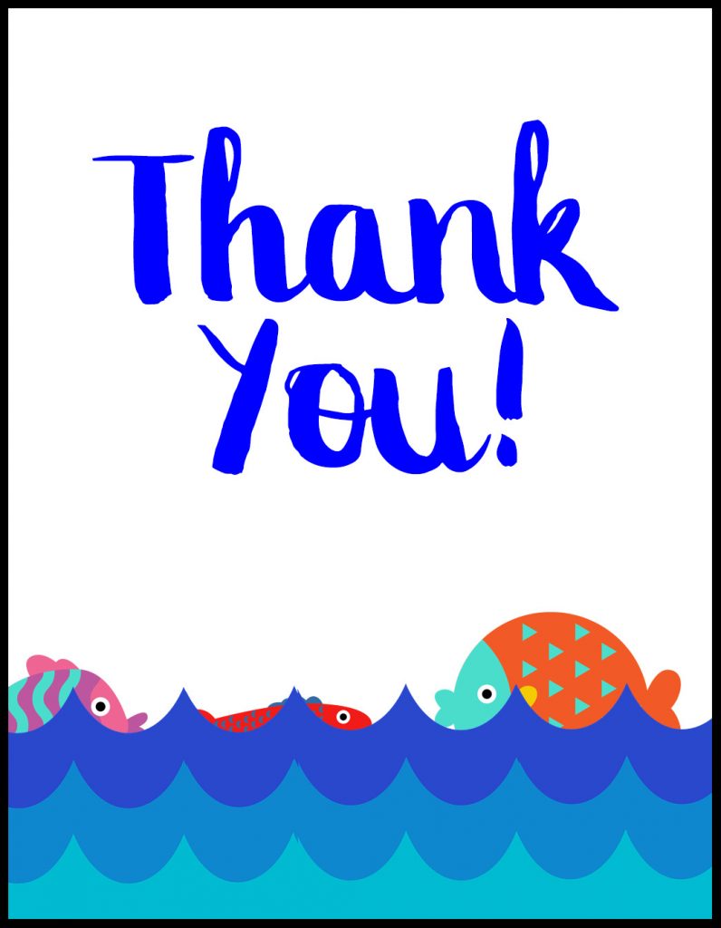 Thank You Swim Teacher Coach A2 Card Flat With Border