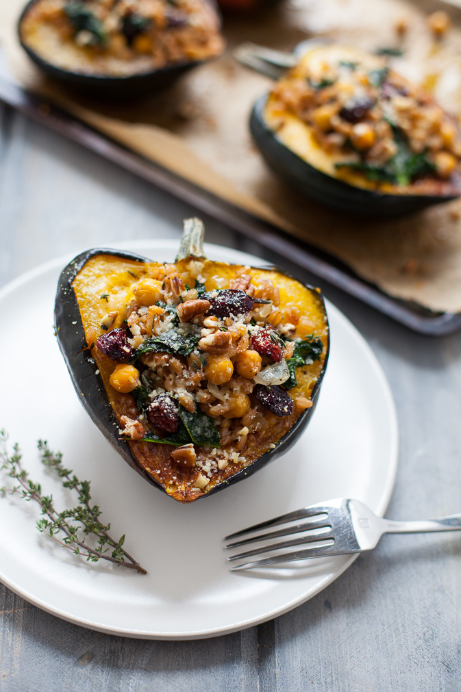 Thanksgiving Stuffed Acorn Squash The Foodie Dietitan