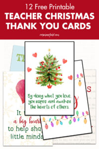 12 Free Printable Teacher Christmas Thank You Cards