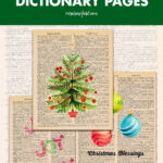 12 Free Printable Vintage Christmas Dictionary Pages