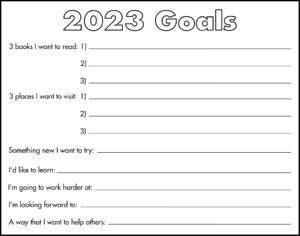 2023 Goals Printable Page