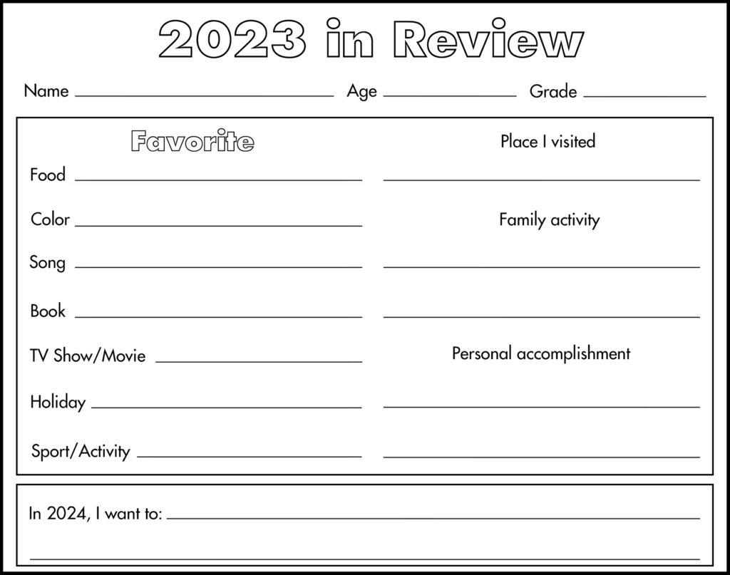 2023 in Review Placemat