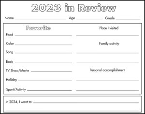 2023 in Review Placemat