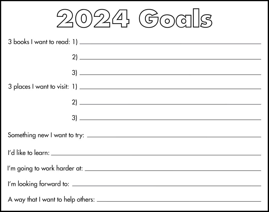 2024 Goals Placemat