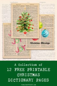 A Collection of 12 Free Printable Christmas Dictionary Pages