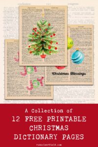 A Collection of 12 Free Printable Christmas Dictionary Pages