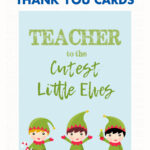 A Set of 12 Free Printable Teacher Christmas Thank You Cards