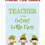 A Set of 12 Free Printable Teacher Christmas Thank You Cards