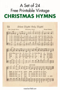 A Set of 24 Free Printable Vintage Christmas Hymns