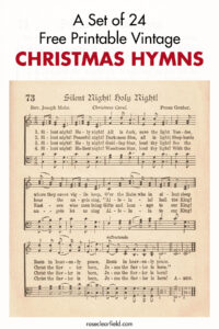 A Set of 24 Free Printable Vintage Christmas Hymns
