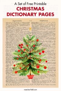 A Set of Free Printable Christmas Dictionary Pages
